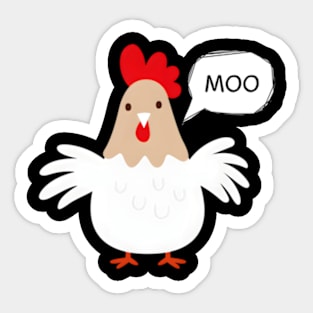 Cow Chicken Moo Pet Animal Hilarious Sticker